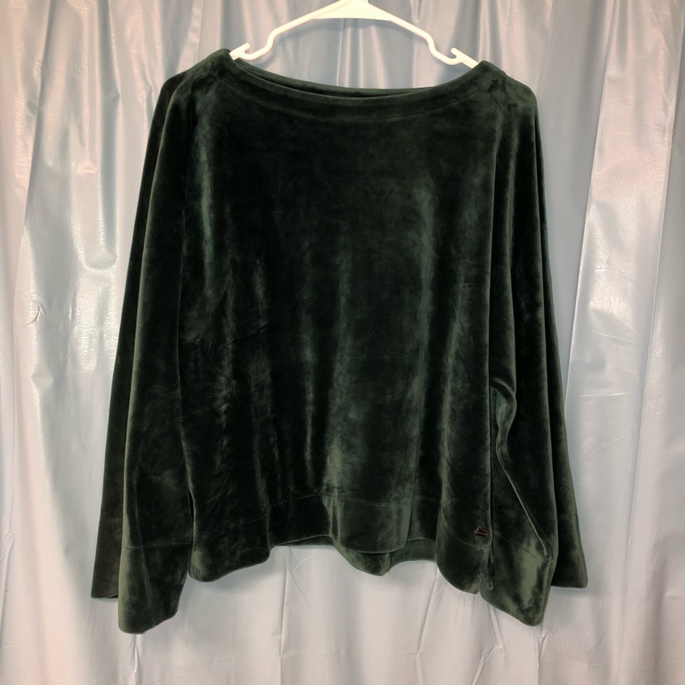 DKNY Sports cozy velvet long sleeve top